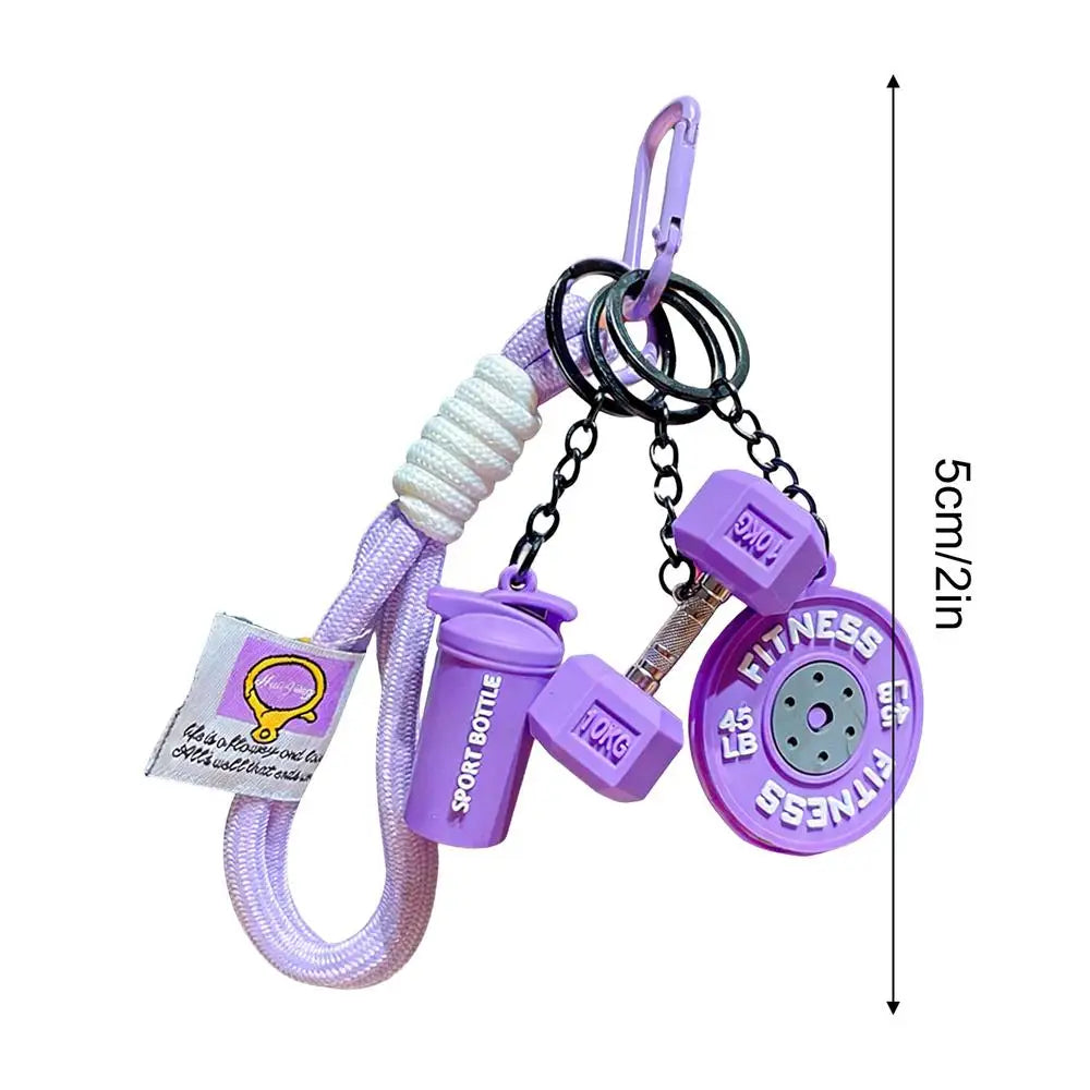 Fitness Keychain  Cute Dumbbell Keychain set Silicone Gym Keychain Motivational Gym Accessories Fitness Gifts for Fitness Bag