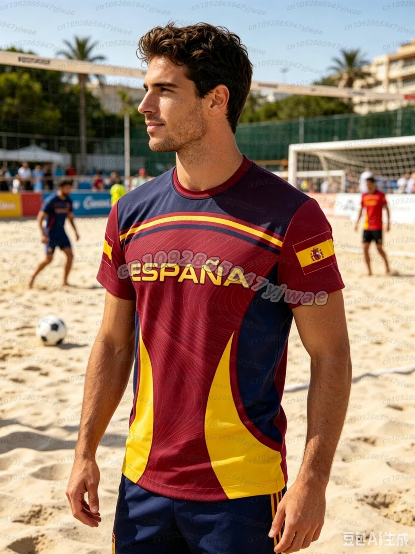 Summer 2026 Spain Football Jerseys for Men Classic God Spain Short Sleeve Tees Casual O-Neck Sports Style T-Shirt Men t-shirt