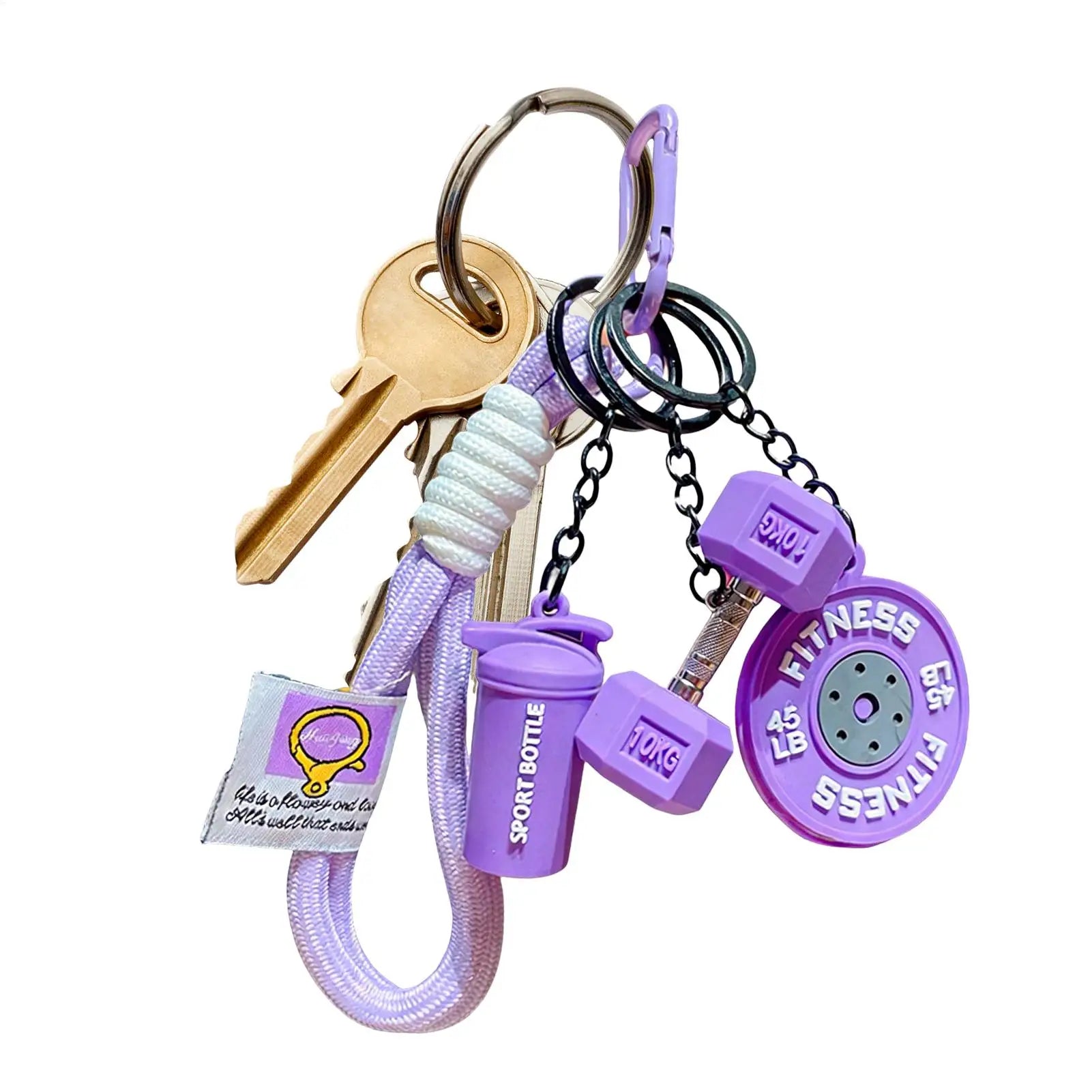 Fitness Keychain  Cute Dumbbell Keychain set Silicone Gym Keychain Motivational Gym Accessories Fitness Gifts for Fitness Bag