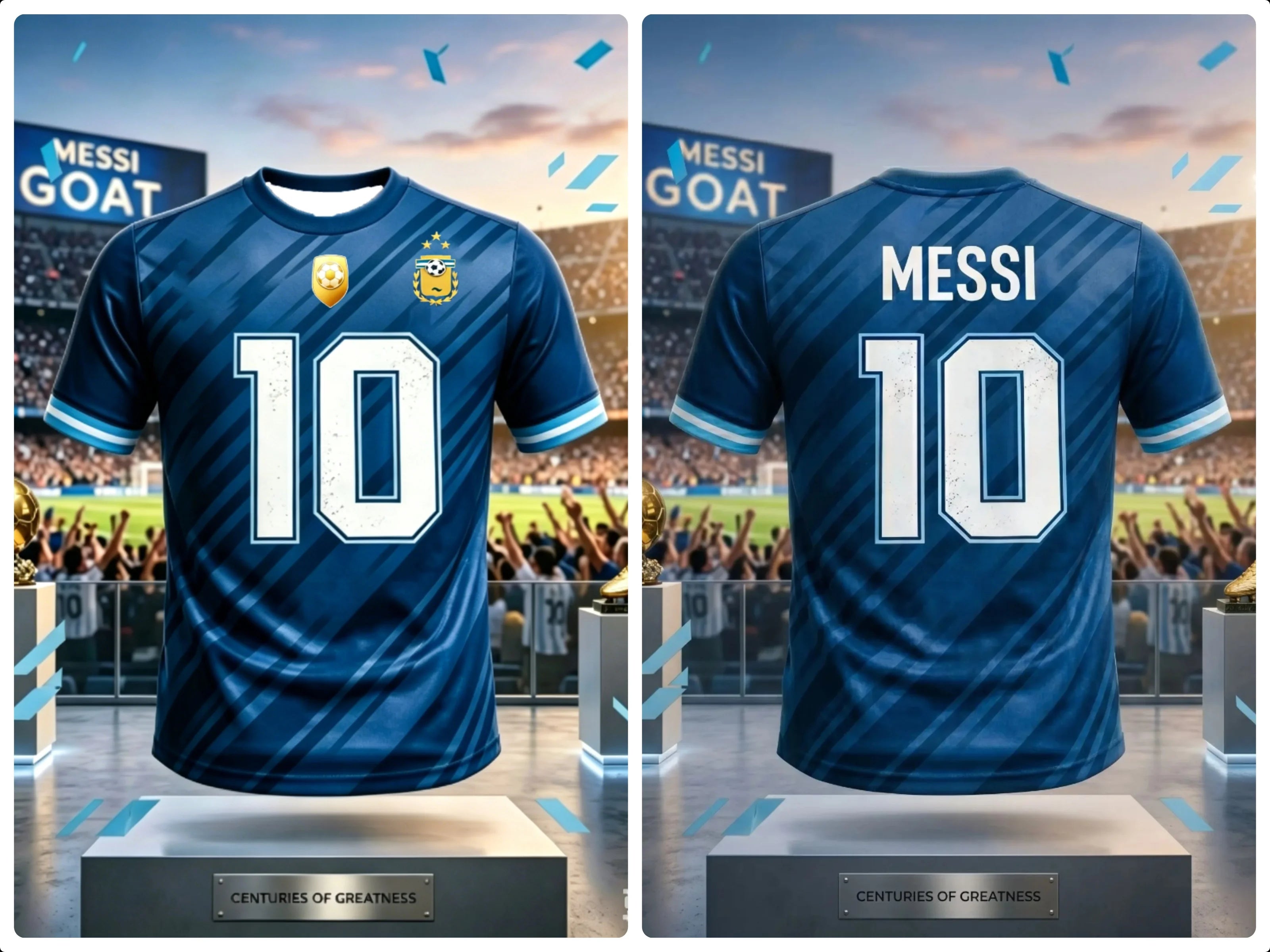 2026 New Soccer Jerseys for Adults & Children, Blue-White Striped Casual Athletic Tees