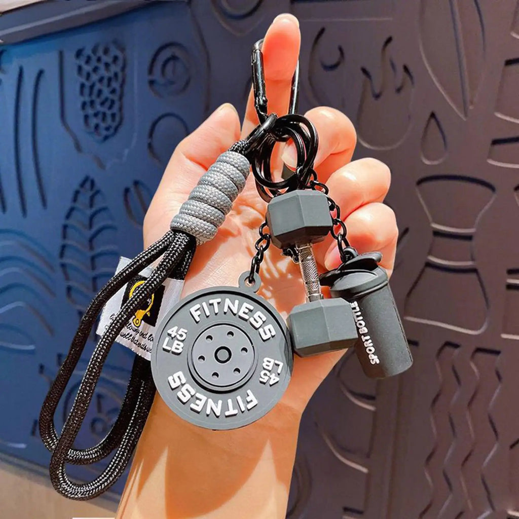 Fitness Keychain  Cute Dumbbell Keychain set Silicone Gym Keychain Motivational Gym Accessories Fitness Gifts for Fitness Bag