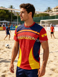 Summer 2026 Spain Football Jerseys for Men Classic God Spain Short Sleeve Tees Casual O-Neck Sports Style T-Shirt Men t-shirt